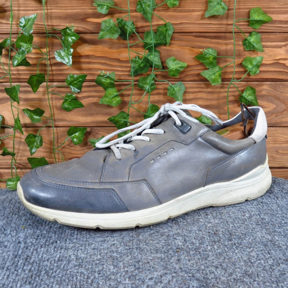 ECCO Irondale Mens Low Top Sneaker Size 46 Walking Shoes Gray Leather